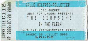 Simpsons Ticket